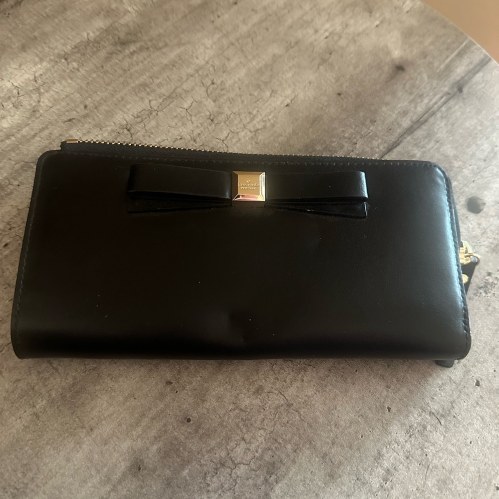 Kate Spade Black Wallet with Gold Accent